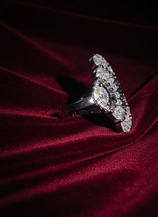 Peacock Fan Statement Ring