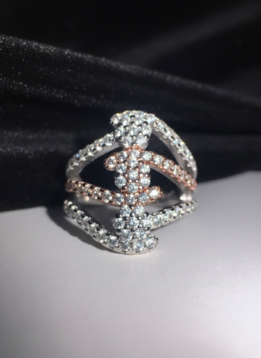 Teddy Bear Triple Band Ring