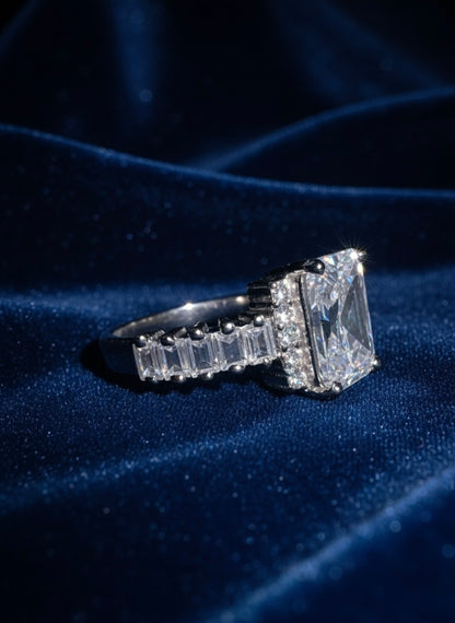 Radiant-Cut Halo Ring
