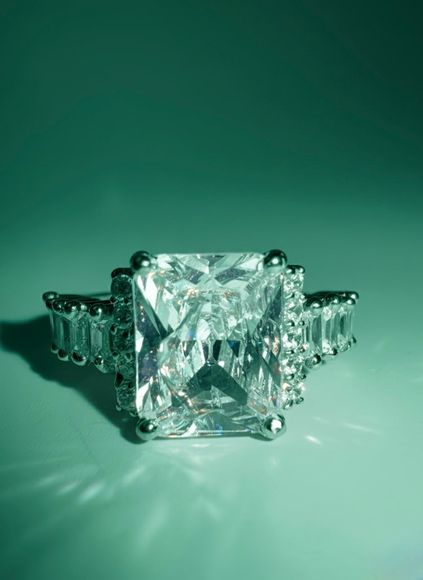 Radiant-Cut Halo Ring