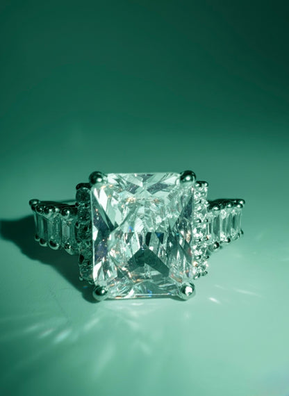 Radiant-Cut Halo Ring