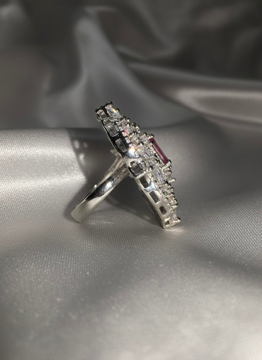 Pink Gemstone Filigree Ring