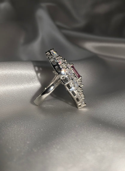 Pink Gemstone Filigree Ring